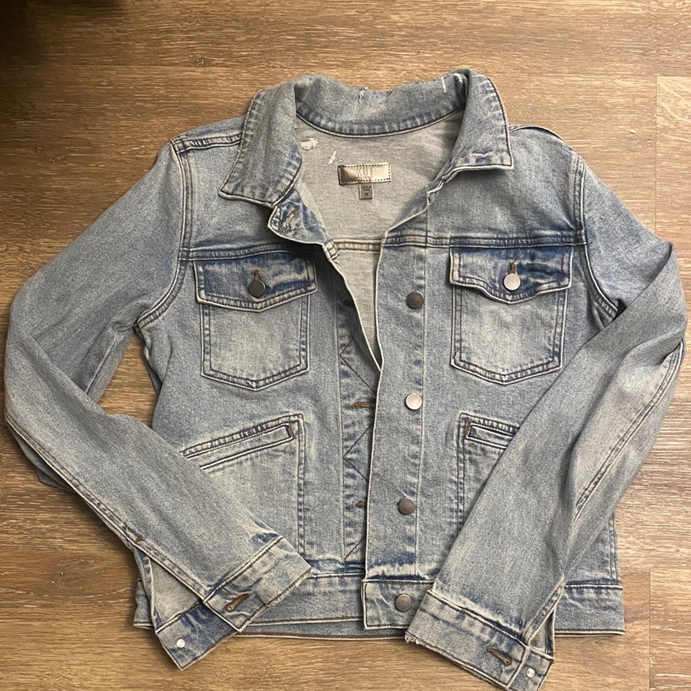 Kut from the Kloth Light Blue Distressed Denim Jacket